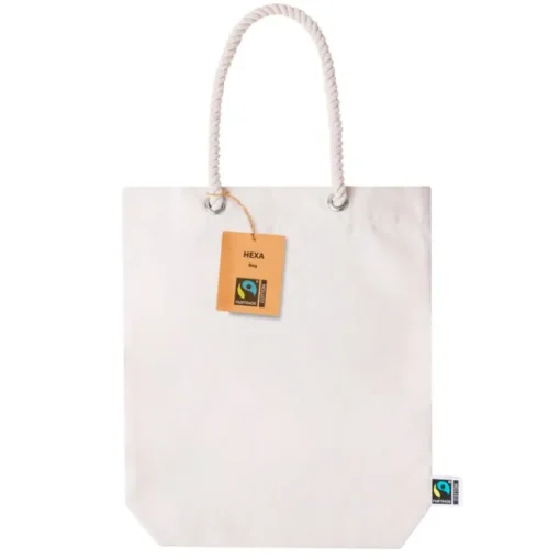Gift Campaign Borsa in cotone riciclato Fairtrade con manici lunghi in corda 280g/m2> Shopper In Cotone Personalizzate
