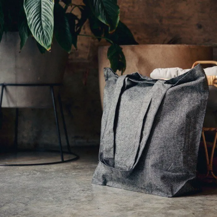 Gift Campaign Borsa in cotone riciclato con effetto mélange e soffietto 280 g/m2> Borse Per La Spesa|Shopper In Cotone Personalizzate