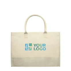 Gift Campaign Borsa in iuta da 340g/m2 e tela da 280g/m2 con manici corti in cotone></noscript> Borse Per La Spesa|Borse In Juta