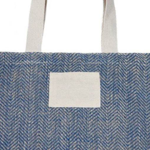 Gift Campaign Borsa in juta con manici in cotone e tessuto con motivo a zig-zag> Borse In Juta