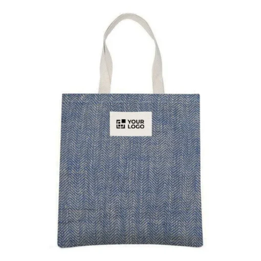 Gift Campaign Borsa in juta con manici in cotone e tessuto con motivo a zig-zag> Borse In Juta