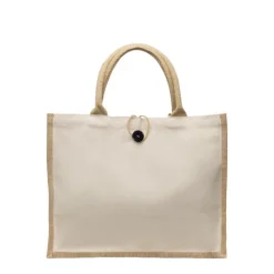 Gift Campaign Borsa in juta e cotone con chiusura a bottone e manici corti 310 g/m2></noscript> Borse In Juta|Shopper In Cotone Personalizzate