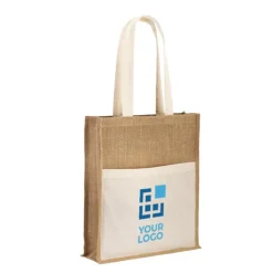 Gift Campaign Borsa in juta personalizzata con tasca 240 g/m2 Yute Pocket></noscript> Borse In Juta|Tote Bag Personalizzate