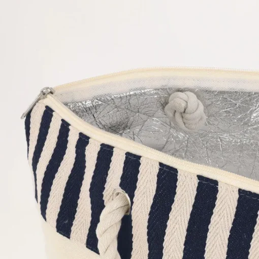 Gift Campaign Borsa in RPET con interno in alluminio e motivo a righe> Borse Termiche
