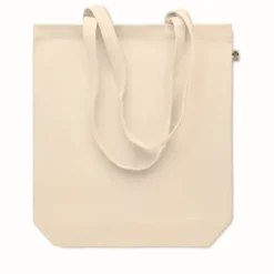 Gift Campaign Borsa in tela organica con logo con soffietto 270 g/m2 Eco Strong> Tote Bag Personalizzate|Shopper In Cotone Personalizzate
