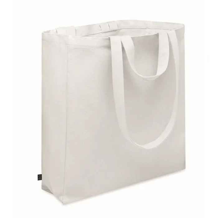 Gift Campaign Borsa per la spesa con tasca laterale in poli cotone riciclato 380g/m²> Shopper In Cotone Personalizzate|Borse Per La Spesa