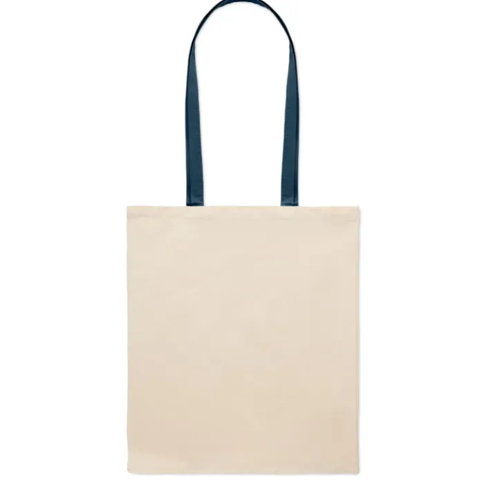 Gift Campaign Borsa per la spesa in cotone da 140 gr/m² con manici lunghi colorati> Shopper In Cotone Personalizzate