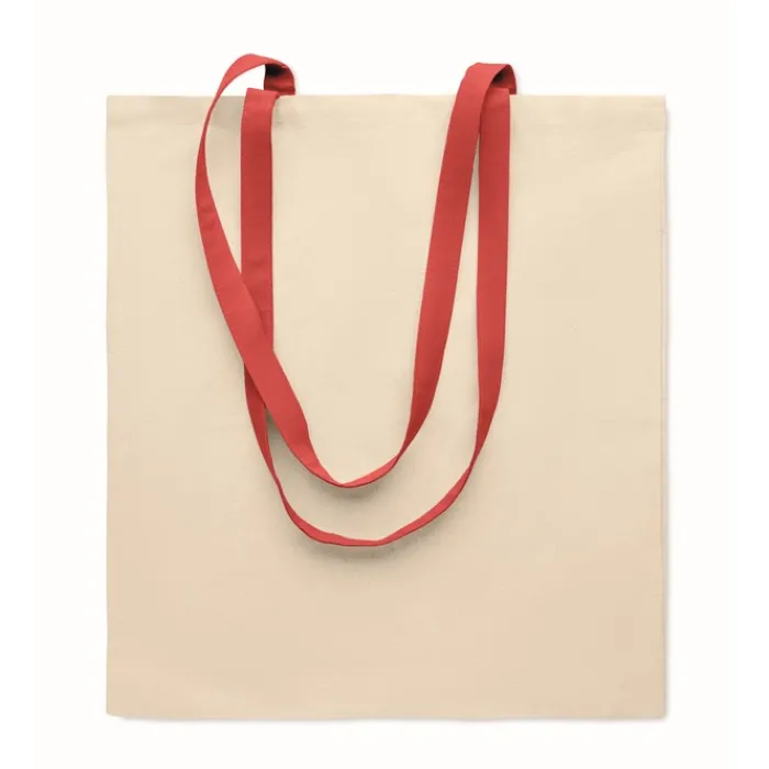 Gift Campaign Borsa per la spesa in cotone da 140 gr/m² con manici lunghi colorati> Shopper In Cotone Personalizzate