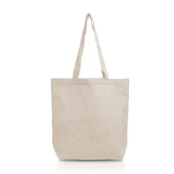 Gift Campaign Borsa pieghevole in cotone riciclato con tasca interna 190 g/m2><noscript><img width=