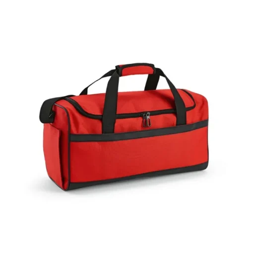 Gift Campaign Borsa sportiva personalizzata in rPET 600D con cinghie nere riflettenti> Borse Da Palestra