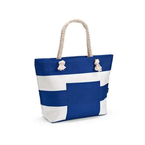 Gift Campaign Borsa termica a righe in rPET con manici in cotone riciclato da 15l> Borse Termiche