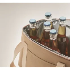 Gift Campaign Borsa termica con logo doppio scomparto tracolla cotone Canvas Duo><noscript><img width=