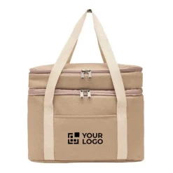 Gift Campaign Borsa termica con logo doppio scomparto tracolla cotone Canvas Duo><noscript><img width=