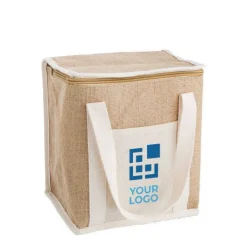 Gift Campaign Borsa termica in juta con tasca frontale in cotone personalizzabile><noscript><img width=