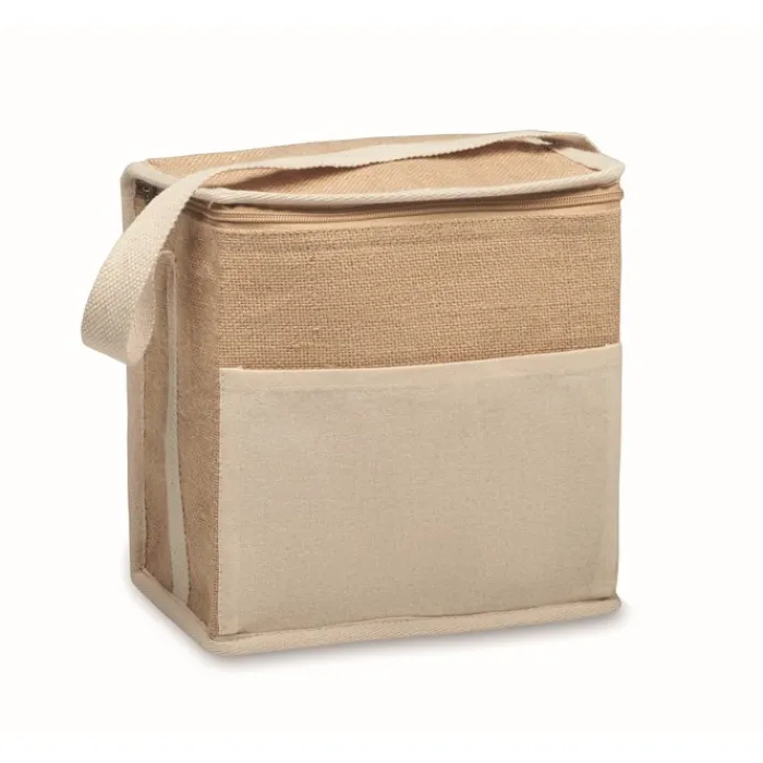 Gift Campaign Borsa termica in juta e cotone con tasca frontale e capacità di 3l> Borse Termiche