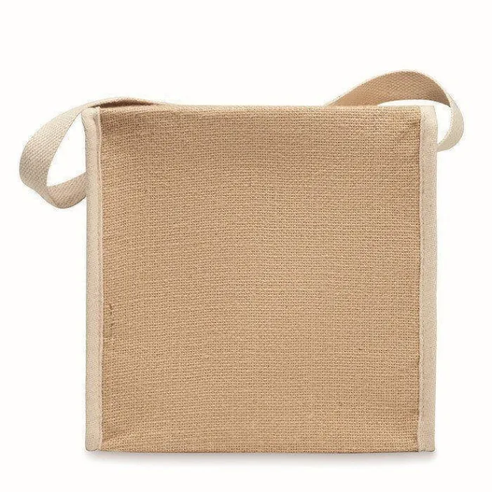 Gift Campaign Borsa termica in juta e cotone con tasca frontale e capacità di 3l> Borse Termiche