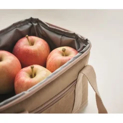 Gift Campaign Borse frigo con logo in tela con tracolla cotone per 6 lattine Compect></noscript> Borse Termiche