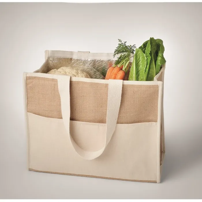 Gift Campaign Borse in juta e canvas personalizzate chiusura in velcro RealFood> Borse In Juta