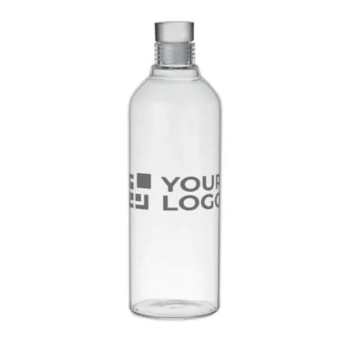 Gift Campaign Bottiglia in vetro borosilicato con logo antigoccia 1L Glass Fridge> Borracce In Vetro