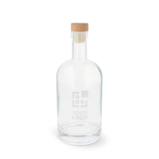 Gift Campaign Bottiglia sostenibile in vetro con tappo a pressione in legno FSC 1l> Borracce In Vetro