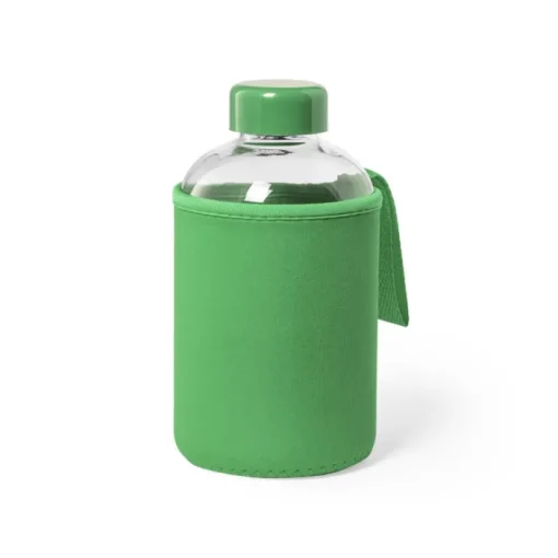 Gift Campaign Bottiglietta in vetro con logo con custodia 600ml Softshell> Borracce In Vetro