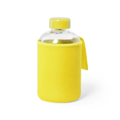 Gift Campaign Bottiglietta in vetro con logo con custodia 600ml Softshell> Borracce In Vetro