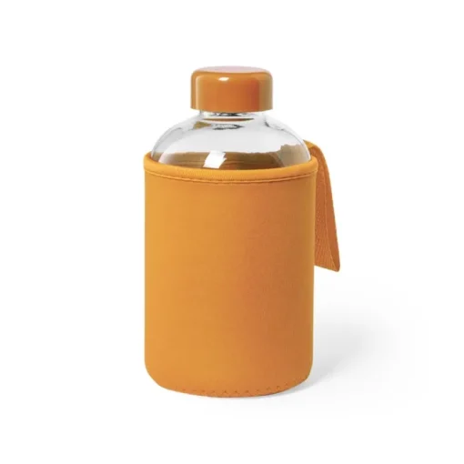 Gift Campaign Bottiglietta in vetro con logo con custodia 600ml Softshell> Borracce In Vetro