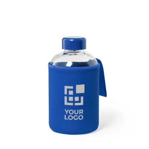 Gift Campaign Bottiglietta in vetro con logo con custodia 600ml Softshell> Borracce In Vetro