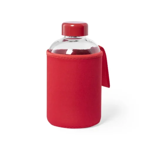 Gift Campaign Bottiglietta in vetro con logo con custodia 600ml Softshell> Borracce In Vetro