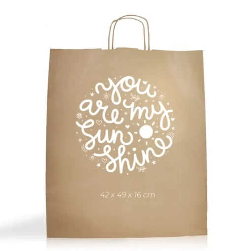 Gift Campaign Busta grande ecologica per fare la spesa in carta kraft da 100 g/m2> Buste Di Carta