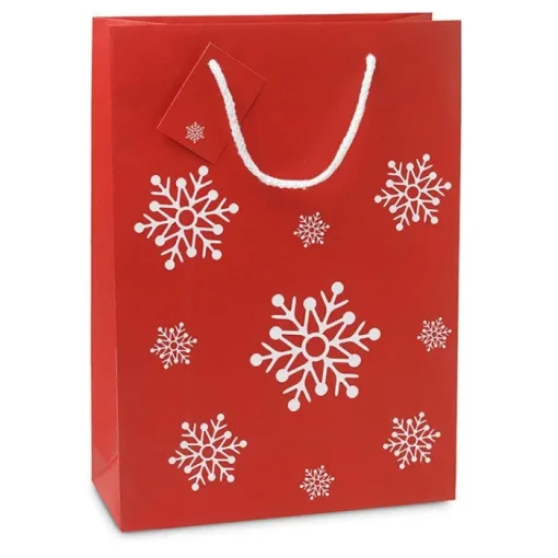 Gift Campaign Buste regalo natalizie promozionali con fiocchi di neve Snowflake Large> Gadget Natalizi