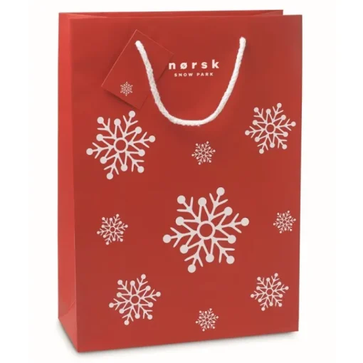 Gift Campaign Buste regalo natalizie promozionali con fiocchi di neve Snowflake Large> Gadget Natalizi