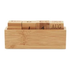 Gift Campaign Calendario promozionale perpetuo da scrivania in bamboo Bamboo> Gadget Per L'Ufficio