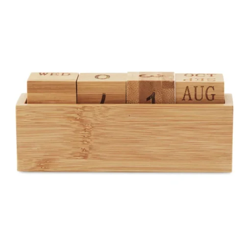 Gift Campaign Calendario promozionale perpetuo da scrivania in bamboo Bamboo> Gadget Per L'Ufficio