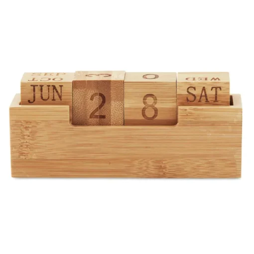 Gift Campaign Calendario promozionale perpetuo da scrivania in bamboo Bamboo> Gadget Per L'Ufficio