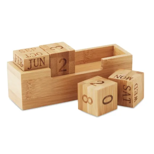 Gift Campaign Calendario promozionale perpetuo da scrivania in bamboo Bamboo> Gadget Per L'Ufficio