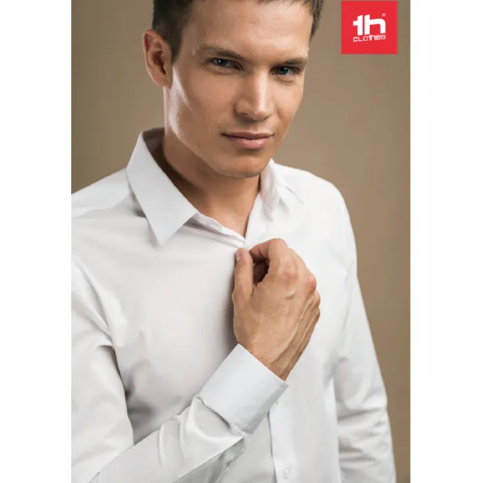 Gift Campaign Camicie da uomo con logo in tessuto popeline da 115 g/m2 THC Paris> Camicie Personalizzate