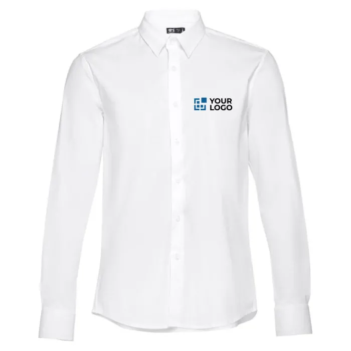 Gift Campaign Camicie da uomo con logo in tessuto popeline da 115 g/m2 THC Paris> Camicie Personalizzate