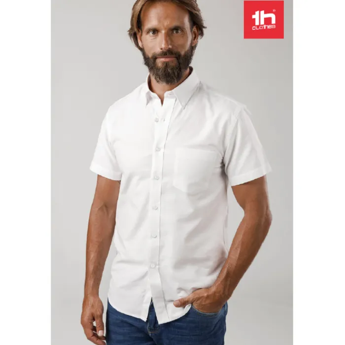 Gift Campaign Camicie maniche corte da uomo in cotone oxford 130g/m2 THC London WH> Camicie Personalizzate