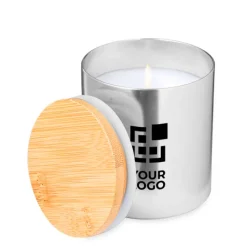 Gift Campaign Candela alla vaniglia in barattolino metallico con coperchio in bambù><noscript><img width=