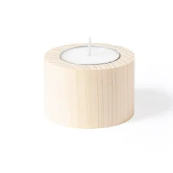 Gift Campaign Candela classica al profumo di vaniglia con base in legno Base></noscript> Candele
