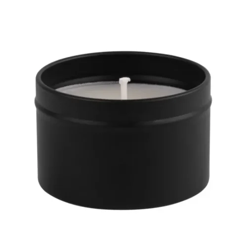 Gift Campaign Candela di paraffina in barattolo di metallo con coperchio abbinato> Candele