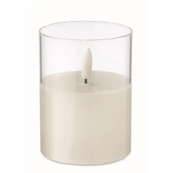 Gift Campaign Candela elettrica con luce LED in bicchierino di vetro personalizzato> Candele