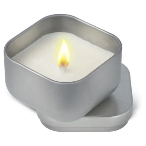 Gift Campaign Candela in cera vegetale profumo vaniglia in barattolo in metallo> Candele