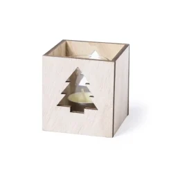Gift Campaign Candela personalizzata alla vaniglia dentro un box di legno Xmas Tree></noscript> Candele|Gadget Natalizi