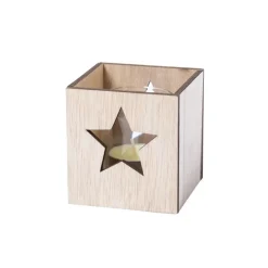Gift Campaign Candela profumata con logo in box di legno con stella Xmas Star></noscript> Candele|Gadget Natalizi
