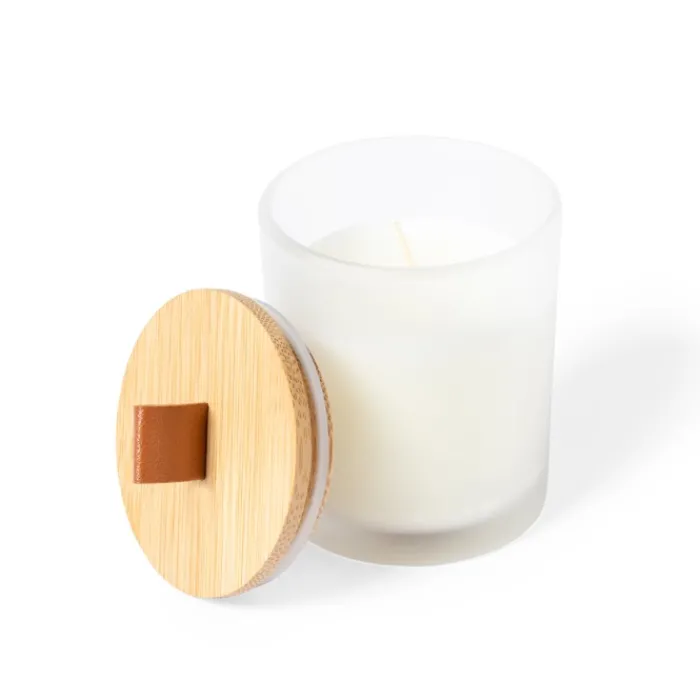 Gift Campaign Candela profumata in vasetto di vetro con coperchio in bambù Fragrant> Candele