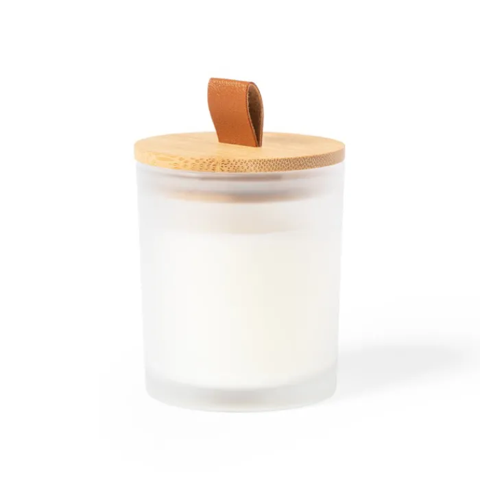 Gift Campaign Candela profumata in vasetto di vetro con coperchio in bambù Fragrant> Candele