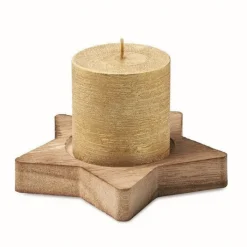 Gift Campaign Candela profumata personalizzata con base in legno a forma di Stella></noscript> Gadget Natalizi