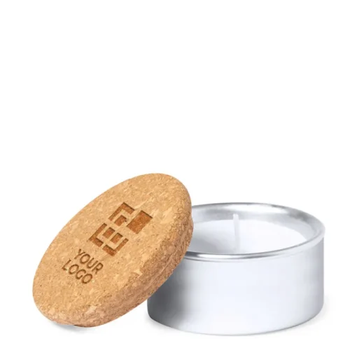 Gift Campaign Candela vegetale in vasetto di alluminio e tappo in sughero Vaniglia> Candele